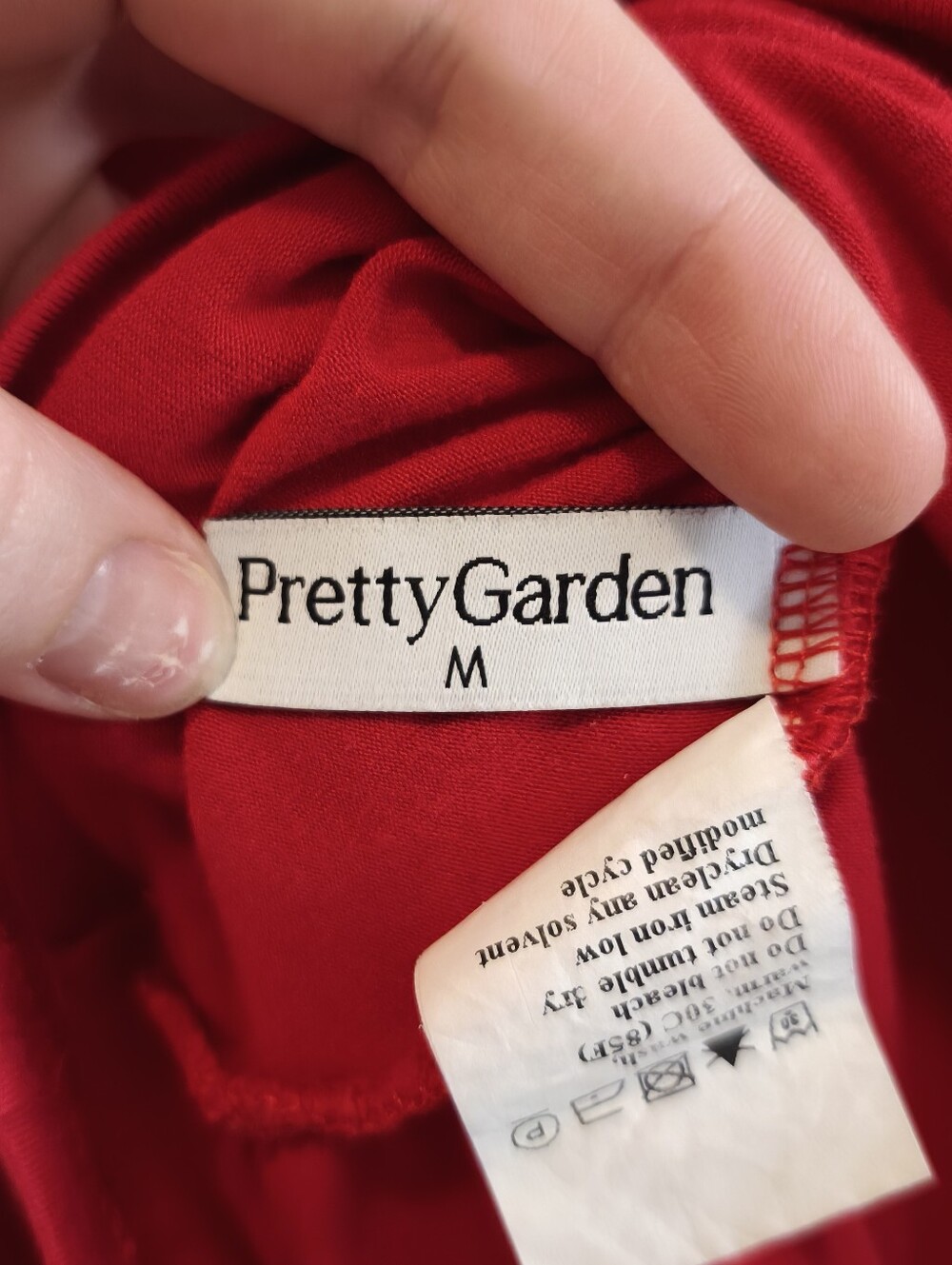 Pretty Garden Women’s Red Draped Long-Sleeve Top - Picture 5 of 6